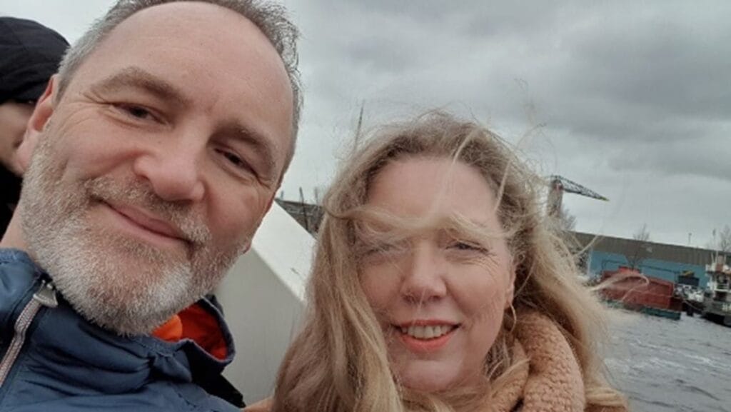 Richard and Tineke together outdoors